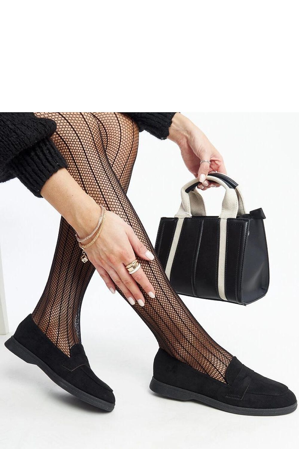   Czarne zamszowe mokasyny Nibras - Solea 