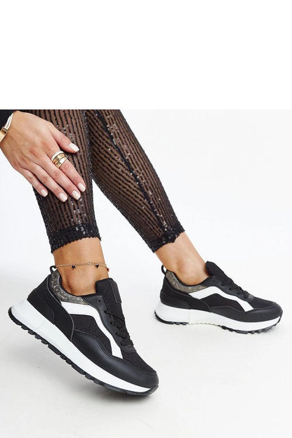   Czarne sneakersy na platformie z brokatem Evelia - Solea 