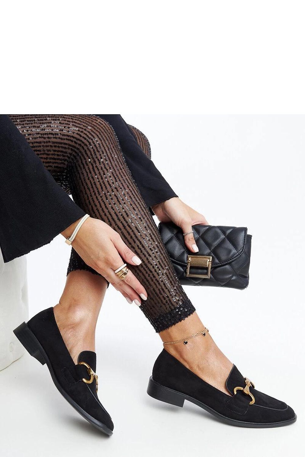   Czarne mokasyny z klamerką Gibarti - Solea 