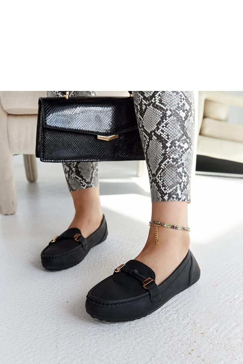   Czarne mokasyny o matowym wykończeniu Scafati - Solea 