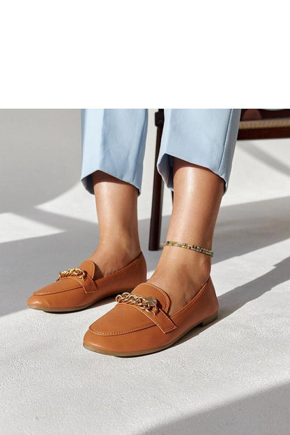   Mokasyny z łańcuszkiem Scaletta ciepły brąz - Solea 