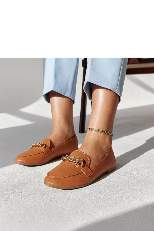  Mokasyny z łańcuszkiem Scaletta ciepły brąz - Solea 