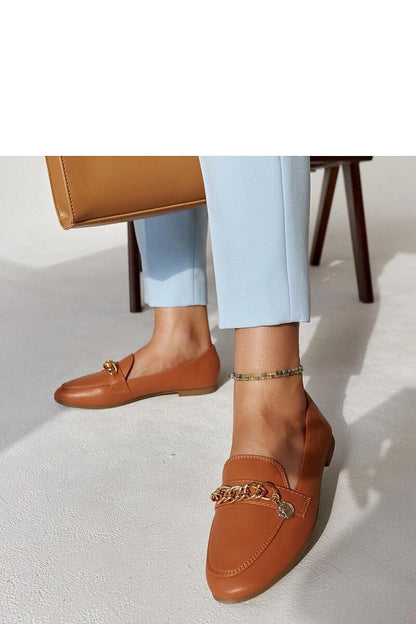   Mokasyny z łańcuszkiem Scaletta ciepły brąz - Solea 