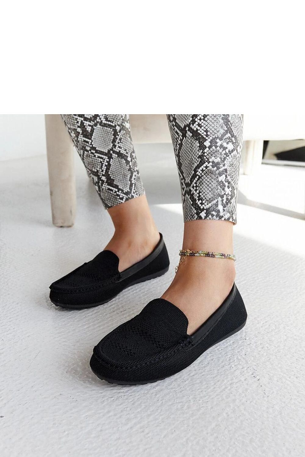   Czarne materiałowe mokasyny Fiammetta - Solea 