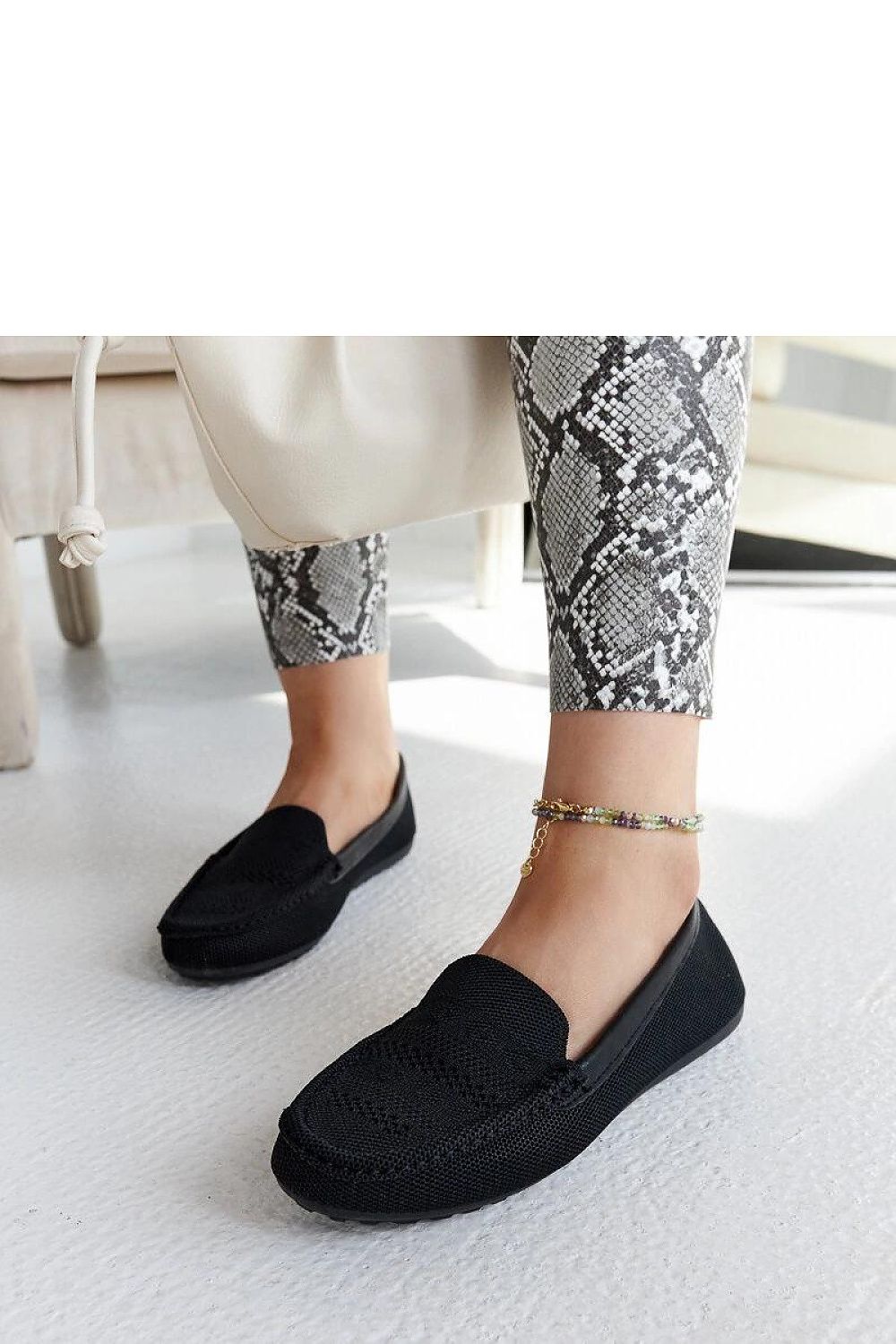   Czarne materiałowe mokasyny Fiammetta - Solea 