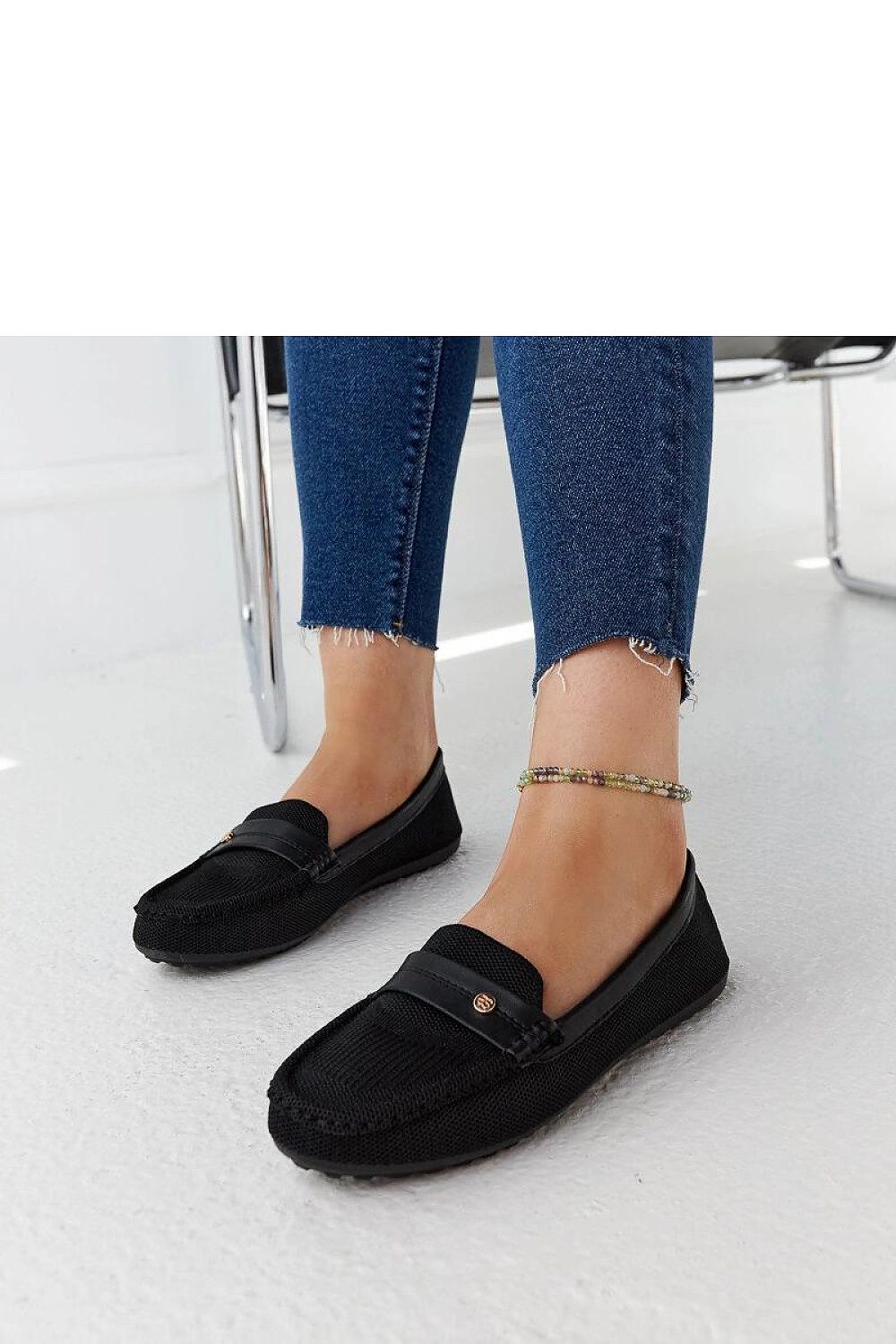   Czarne materiałowe mokasyny Fombio - Solea 