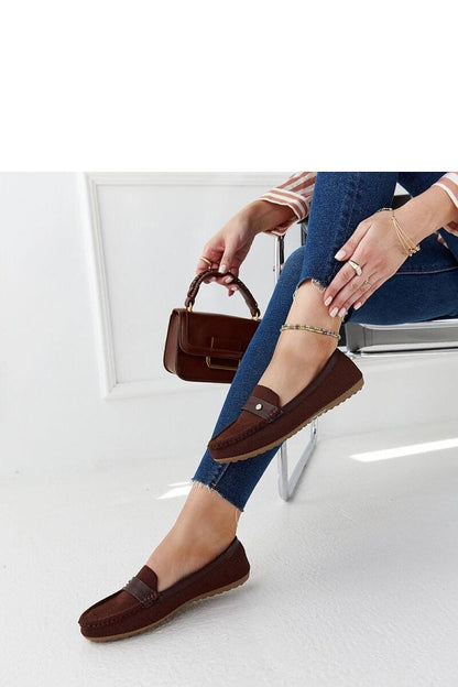   Brązowe materiałowe mokasyny Fombio - Solea 