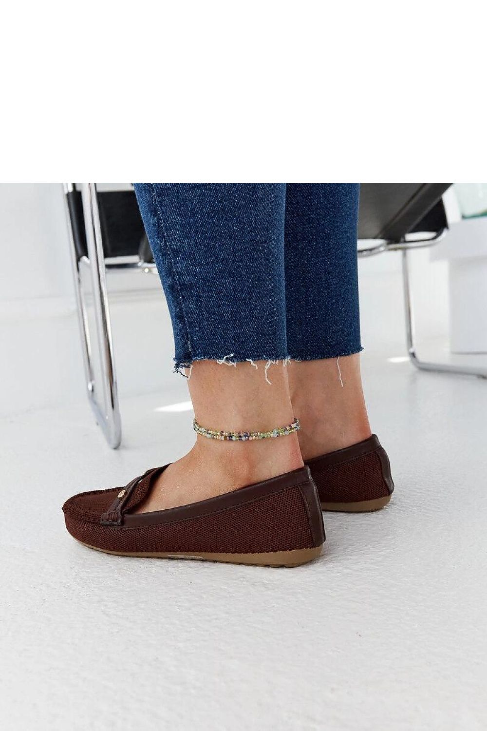   Brązowe materiałowe mokasyny Fombio - Solea 