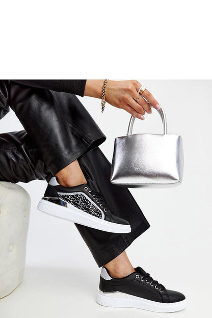   Czarne sneakersy na platformie z brokatem Fekete - Solea 