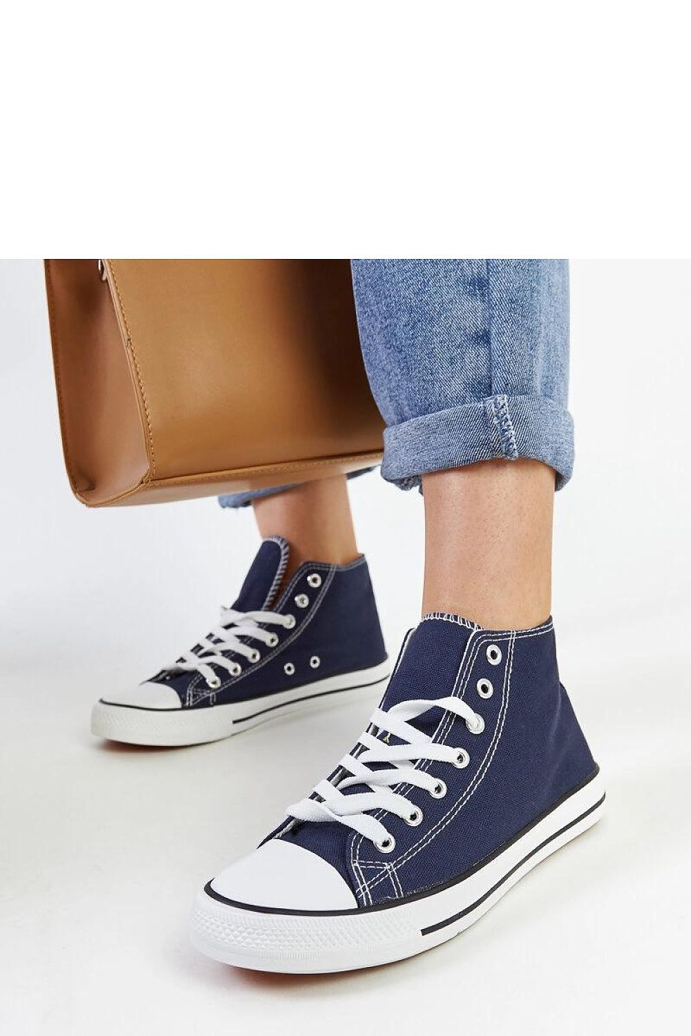   Granatowe wysokie trampki Eliska - Solea 