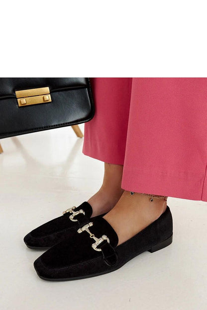   Czarne welurowe mokasyny z cyrkoniami Fabrizia - Solea 