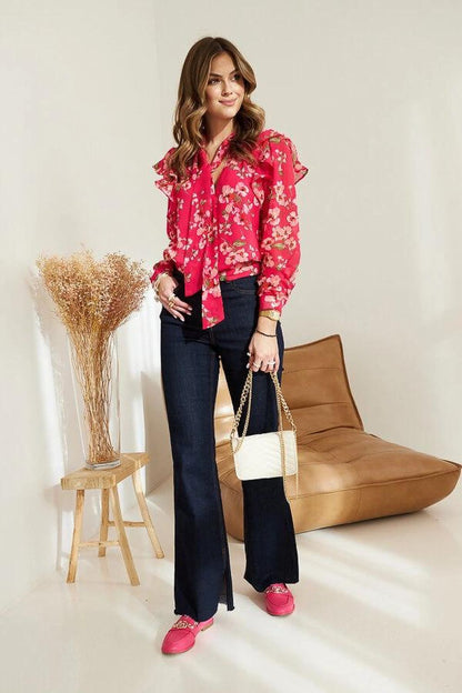   Różowe mokasyny zdobione łańcuszkiem Kuens - Solea 