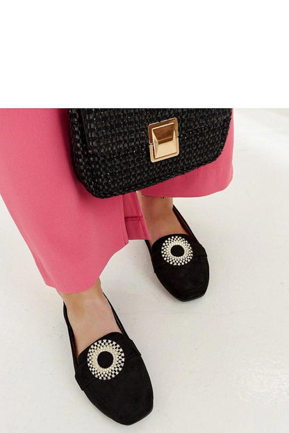   Czarne mokasyny zdobione cyrkoniami Celena - Solea 