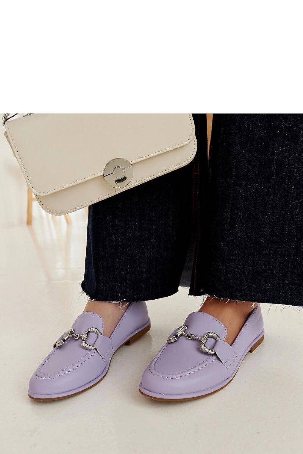   Fioletowe mokasyny z cyrkoniami Marija - Solea 