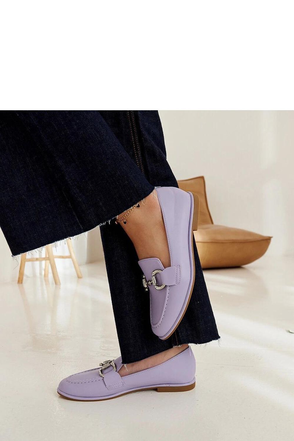   Fioletowe mokasyny z cyrkoniami Marija - Solea 