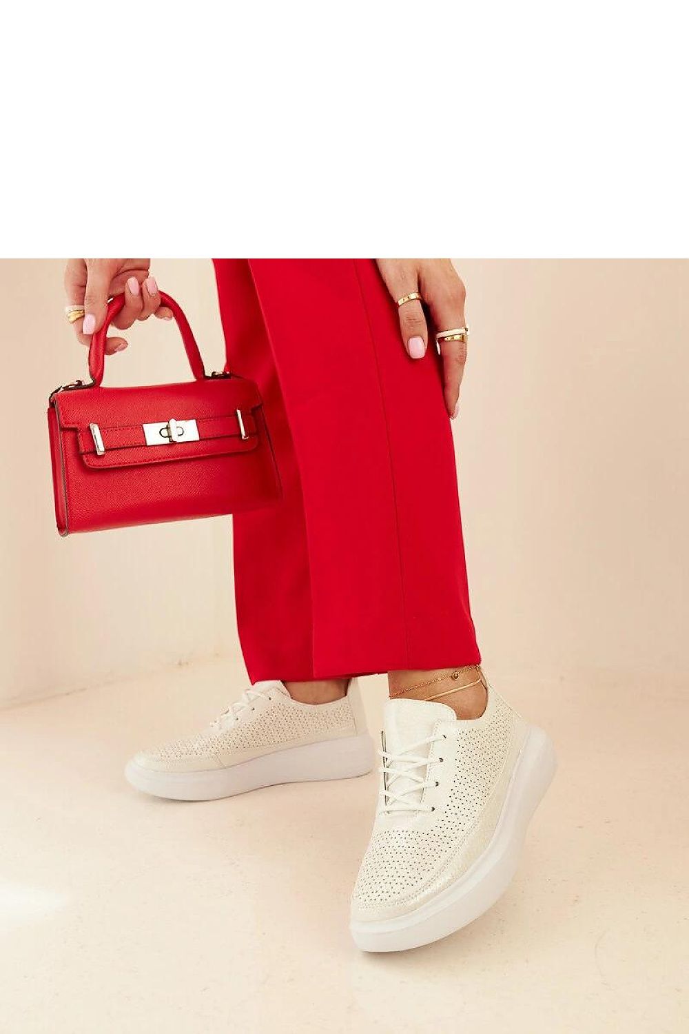   Srebrne trampki na platformie Lori - Solea 