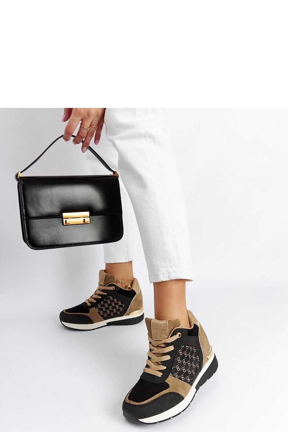   Czarne sneakersy na koturnie Chestnut - Solea 