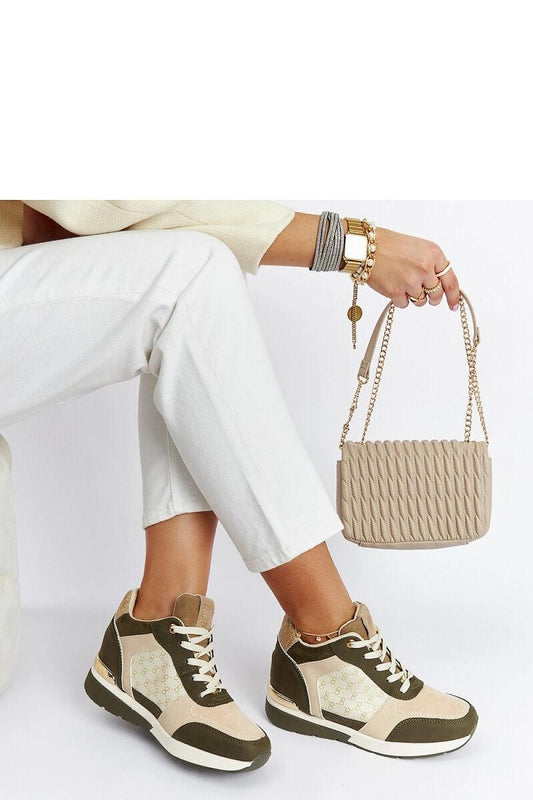   Zielone sneakersy na koturnie Chestnut - Solea 