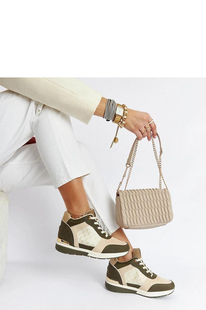   Zielone sneakersy na koturnie Chestnut - Solea 