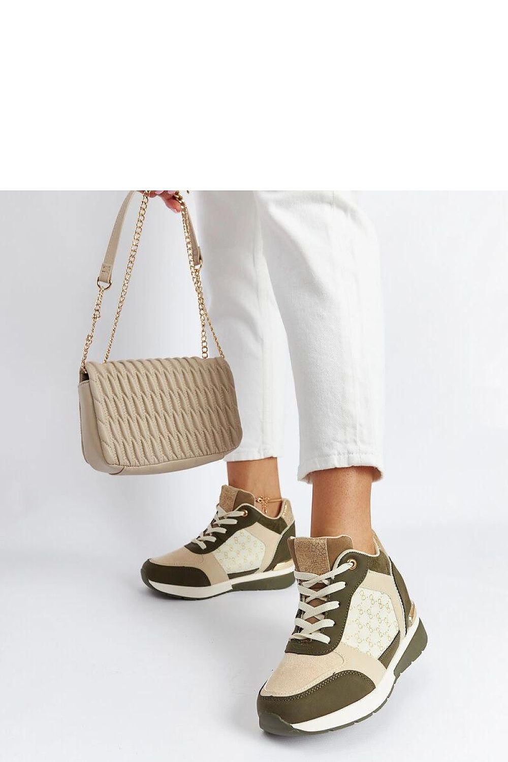   Zielone sneakersy na koturnie Chestnut - Solea 