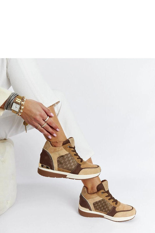   Brązowe sneakersy na koturnie Chestnut - Solea 