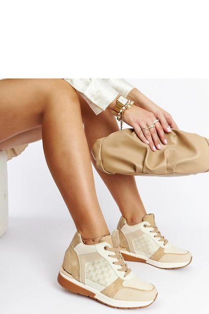   Beżowe sneakersy na koturnie Chestnut - Solea 