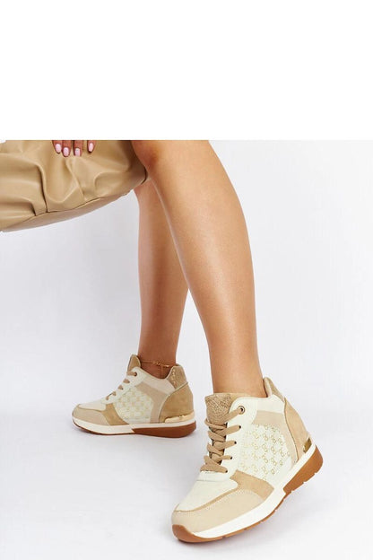   Beżowe sneakersy na koturnie Chestnut - Solea 