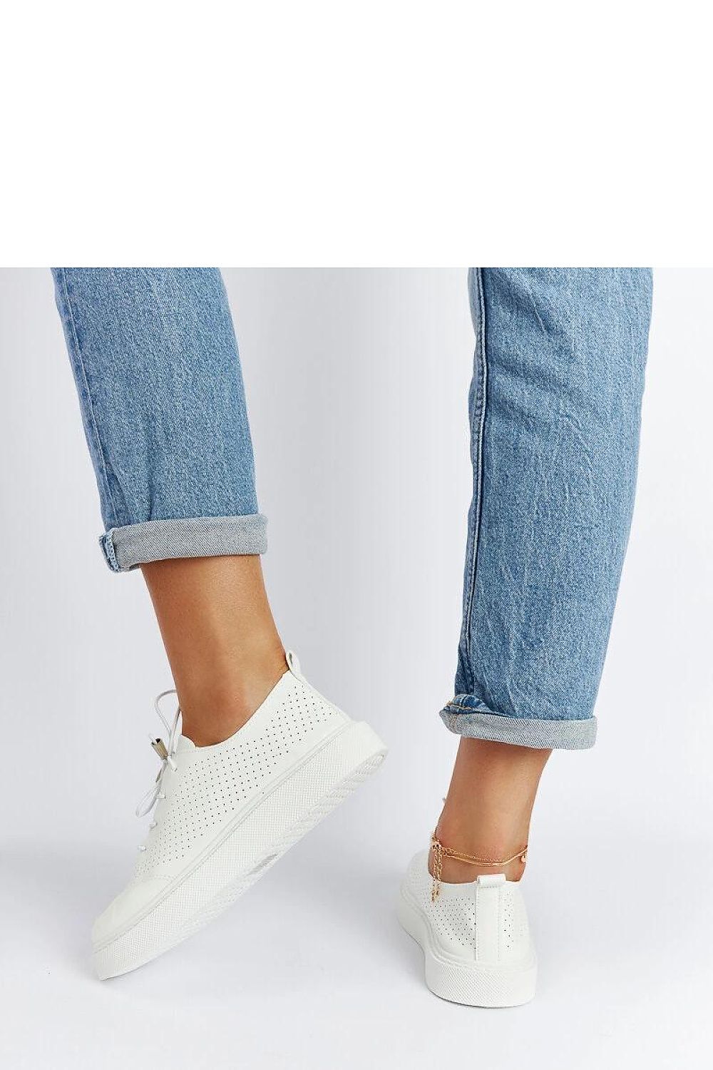   Białe perforowane tenisówki Laytonville - Solea 