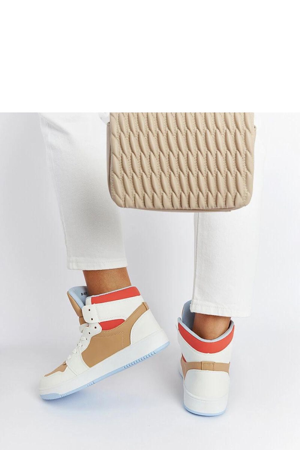   Biało-beżowe sneakersy za kostkę Eagan - Solea 