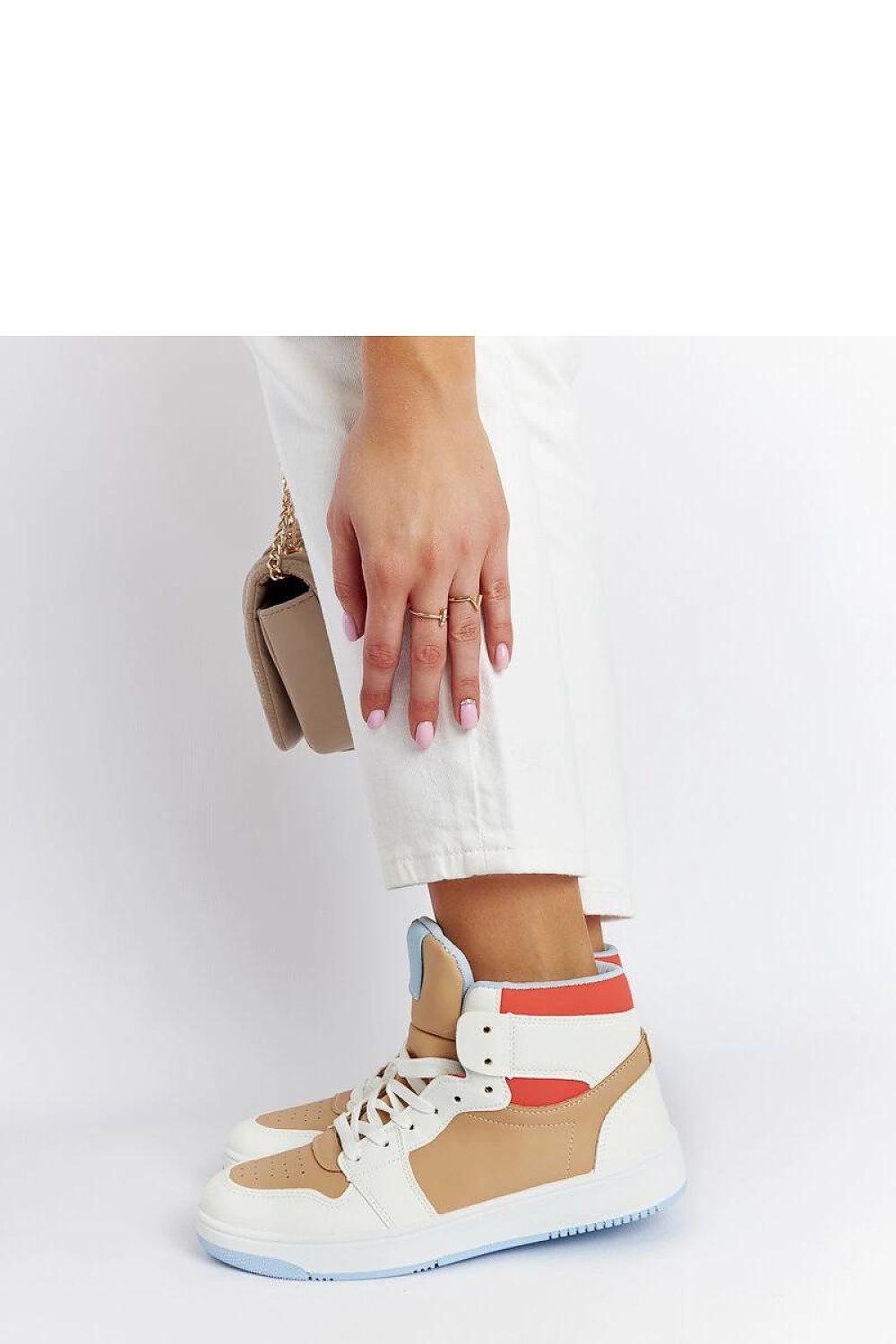   Biało-beżowe sneakersy za kostkę Eagan - Solea 