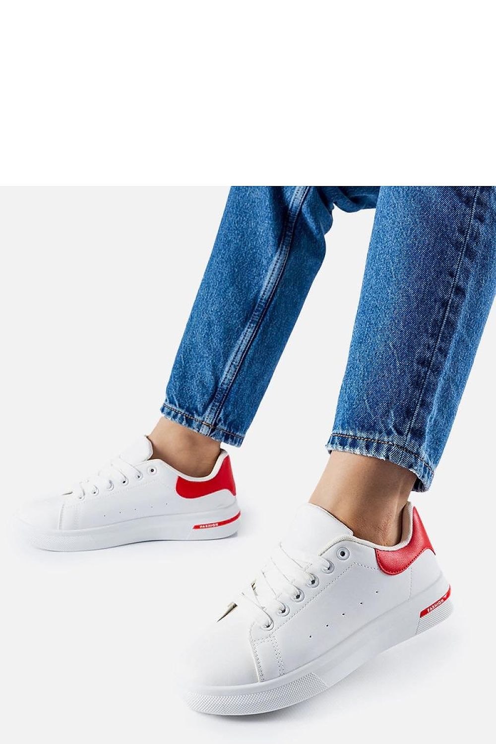   Biało-czerwone sneakersy Leland - Solea 