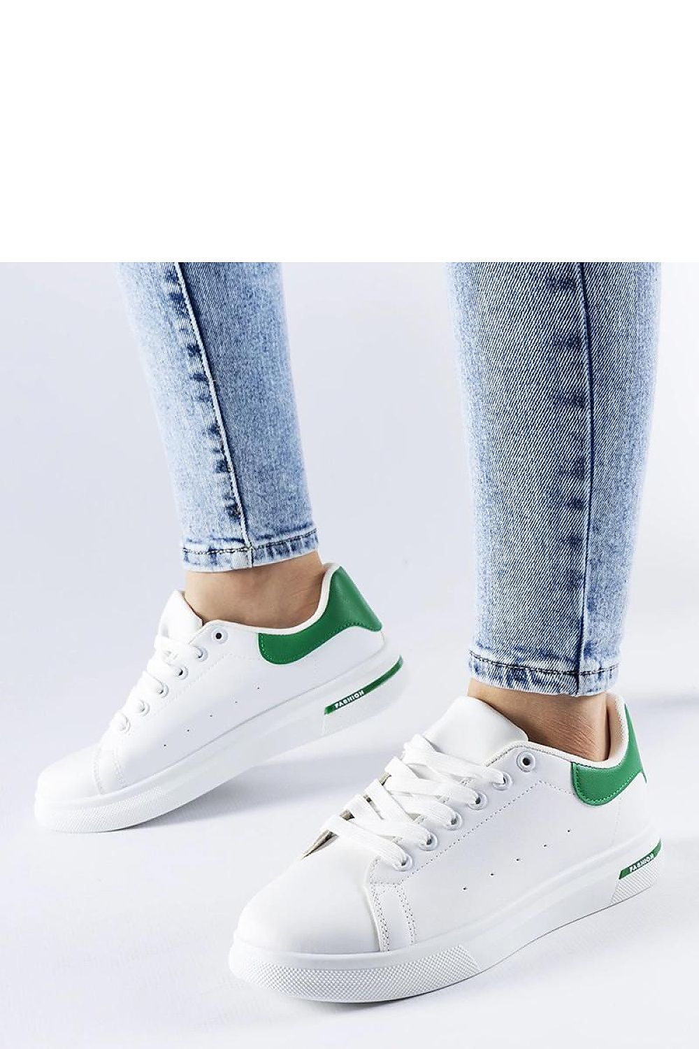   Biało-zielone sneakersy Leland - Solea 