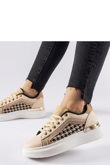   Beżowe sneakersy z brokatem Briercliff - Solea 