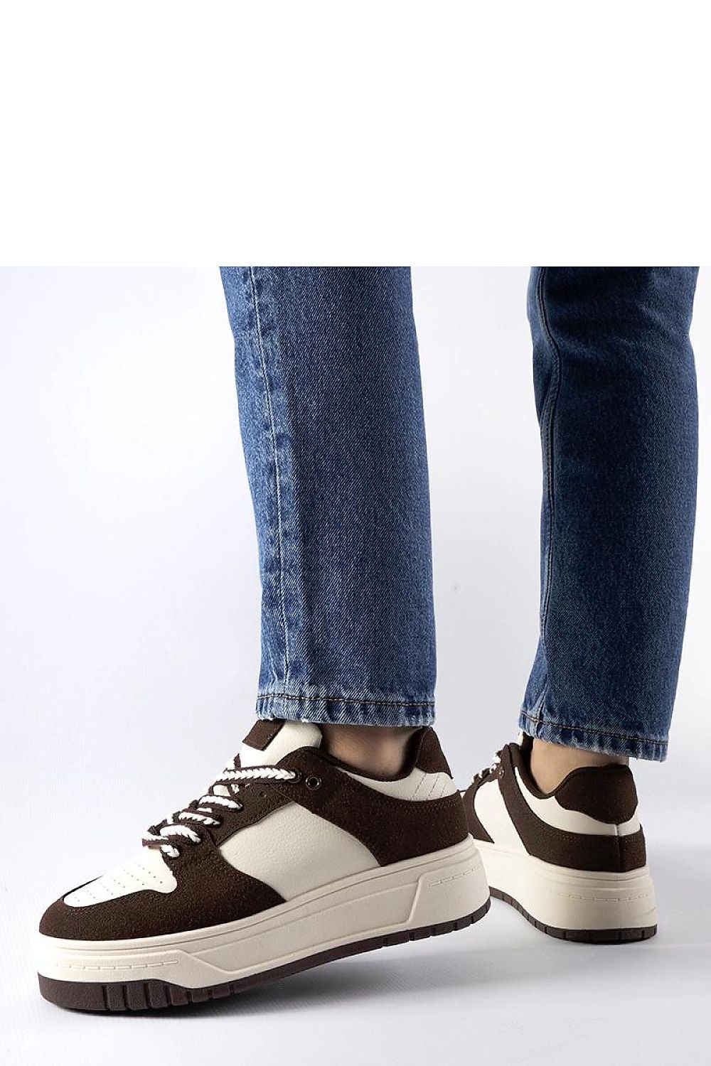   Brązowe sneakersy na platformie Crim - Solea 