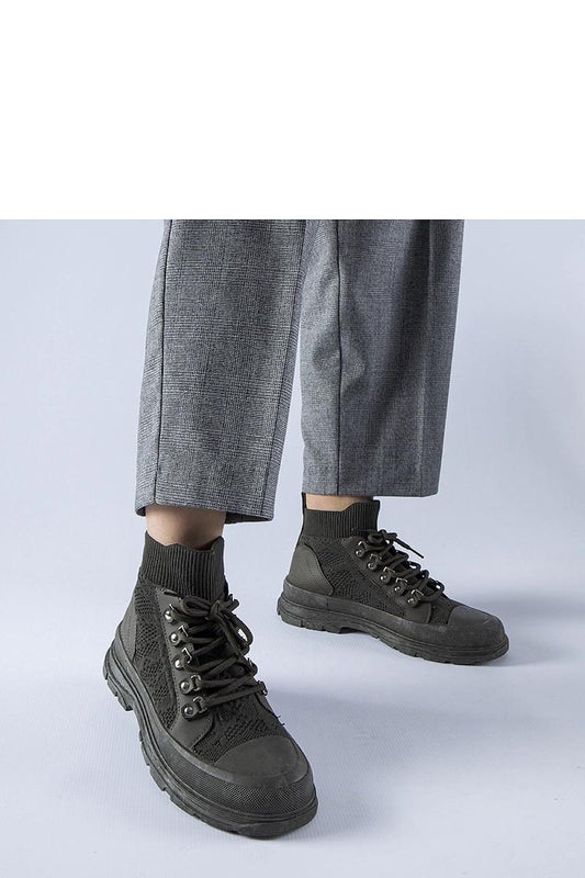   Zielone wysokie materiałowe trampki Casalma - Solea 