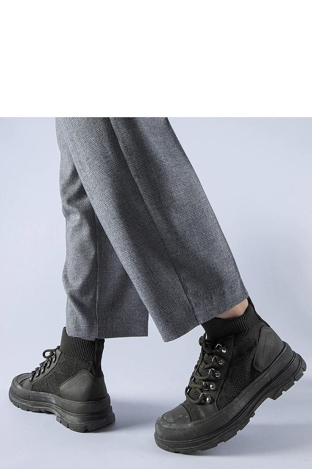   Zielone wysokie materiałowe trampki Casalma - Solea 