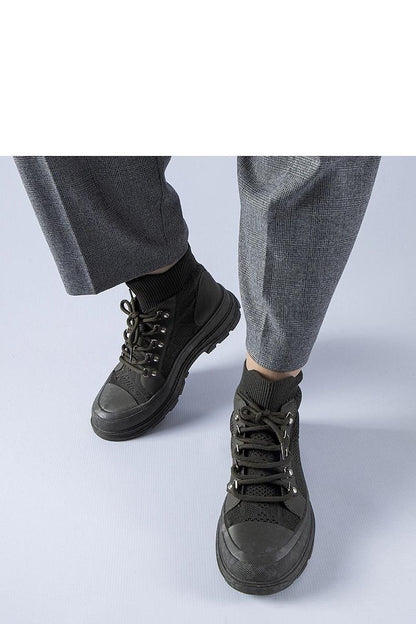   Zielone wysokie materiałowe trampki Casalma - Solea 