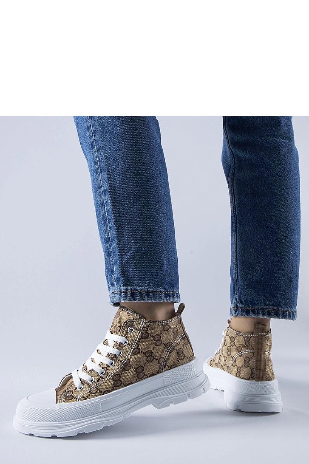   Brązowe trampki zdobione monogramem Terenzio - Solea 