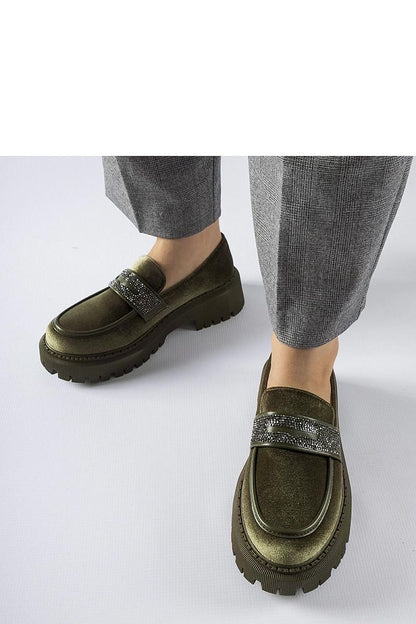   Zielone mokasyny zdobione cyrkoniami Longuelo - Solea 