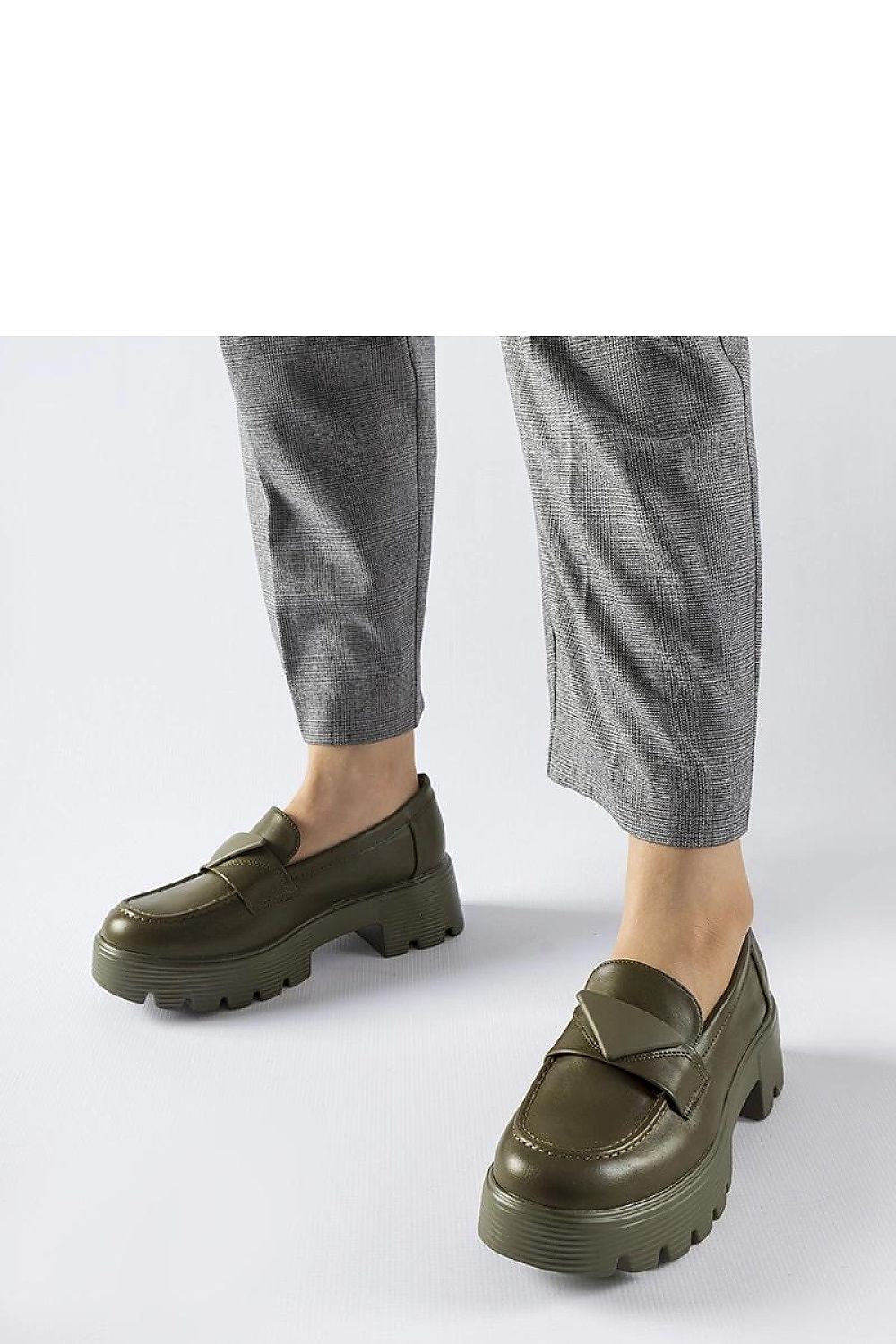   Zielone mokasyny na masywnej podeszwie Eligio - Solea 