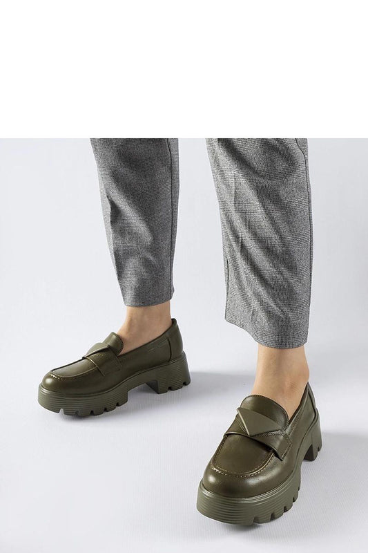   Zielone mokasyny na masywnej podeszwie Eligio - Solea 