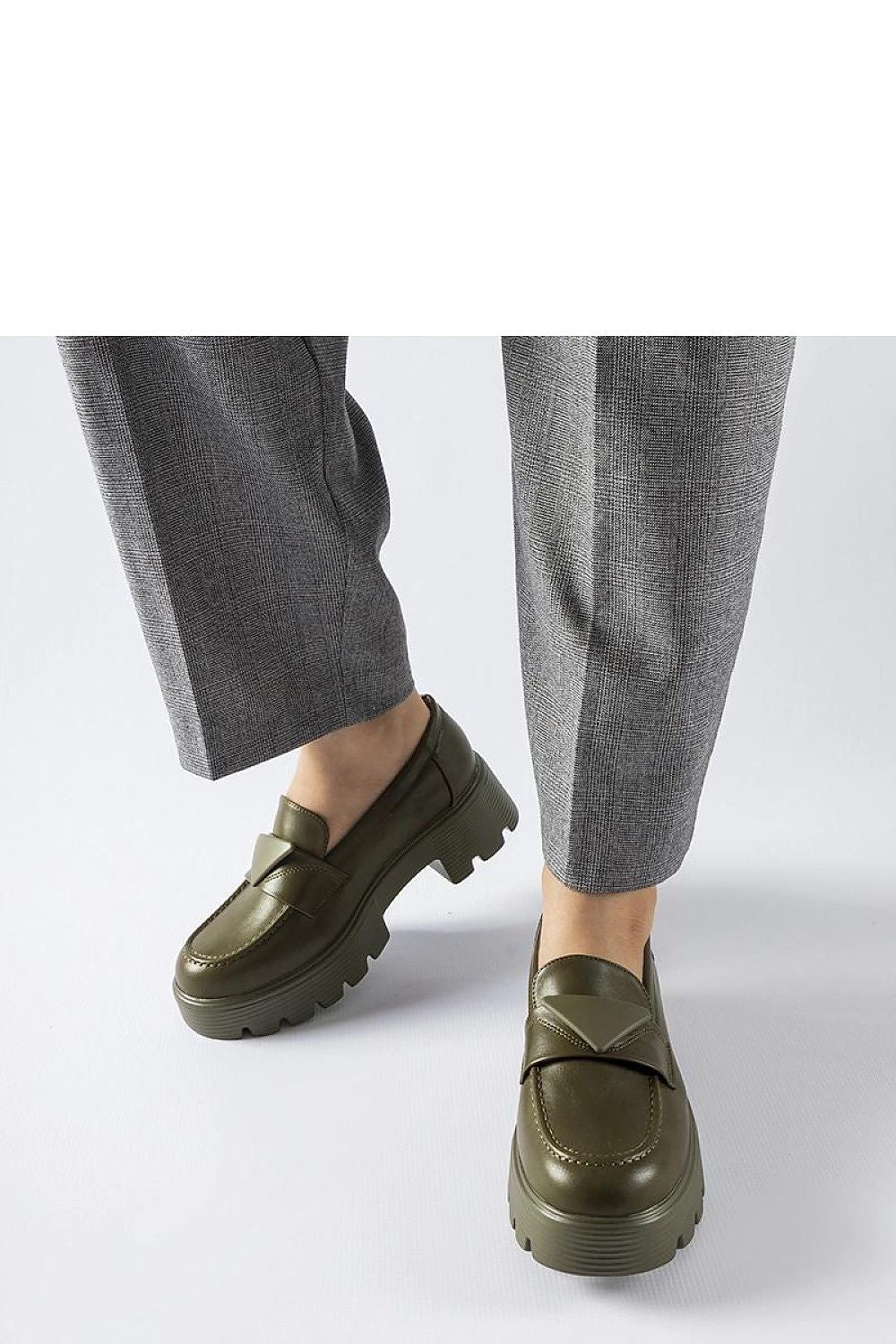   Zielone mokasyny na masywnej podeszwie Eligio - Solea 