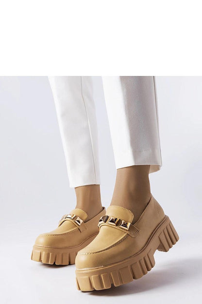   Beżowe mokasyny na platformie Frisco - Solea 