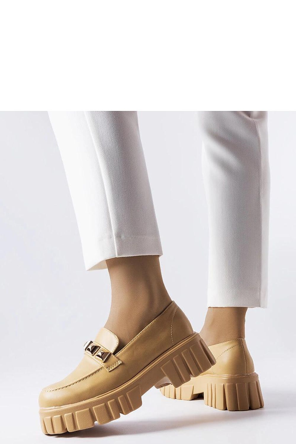   Beżowe mokasyny na platformie Frisco - Solea 