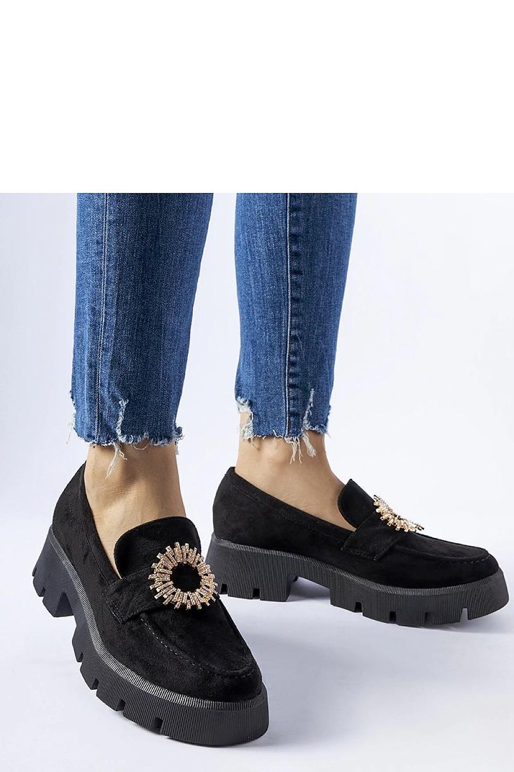   Czarne mokasyny ozdobione klamerką Stanislas - Solea 