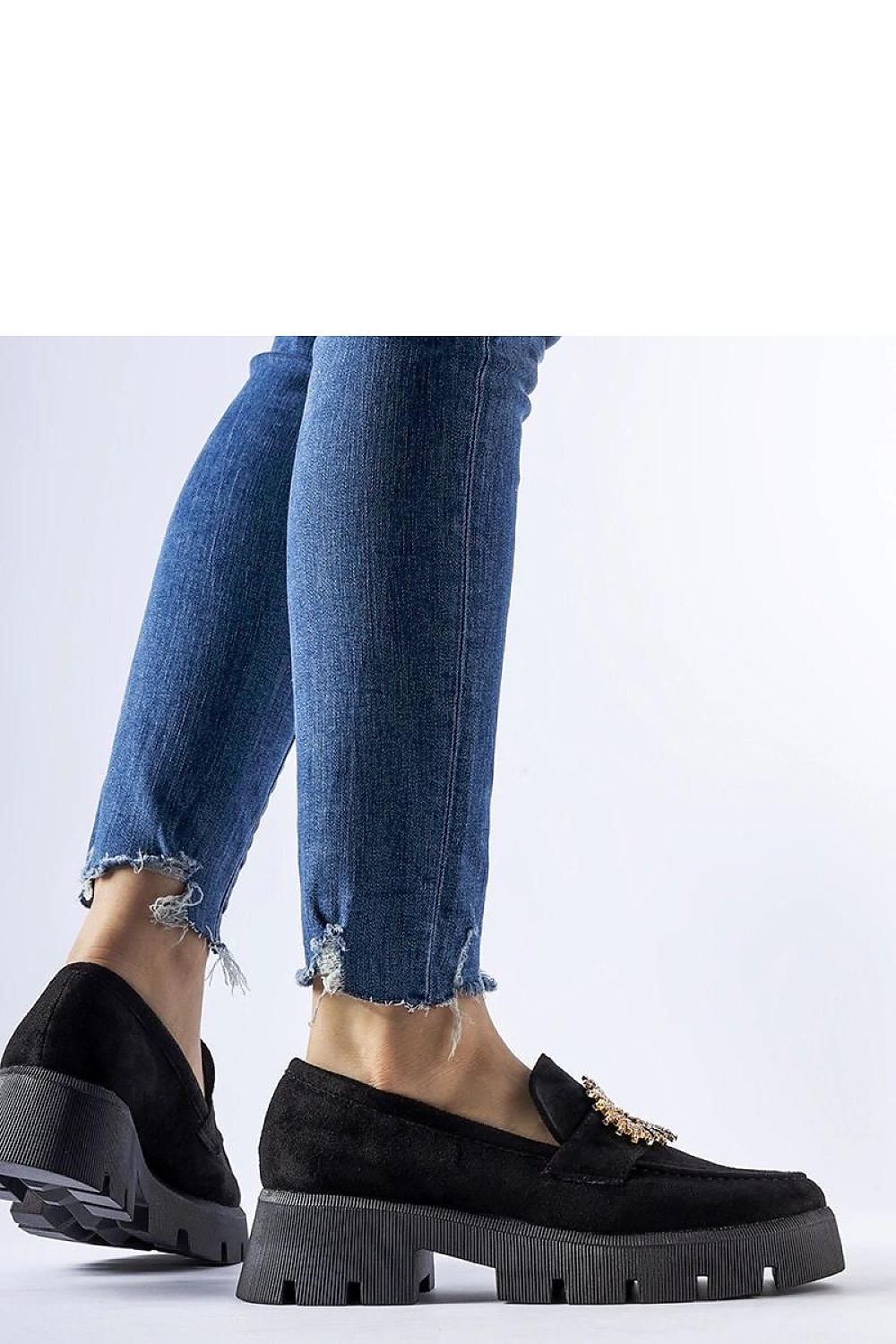   Czarne mokasyny ozdobione klamerką Stanislas - Solea 