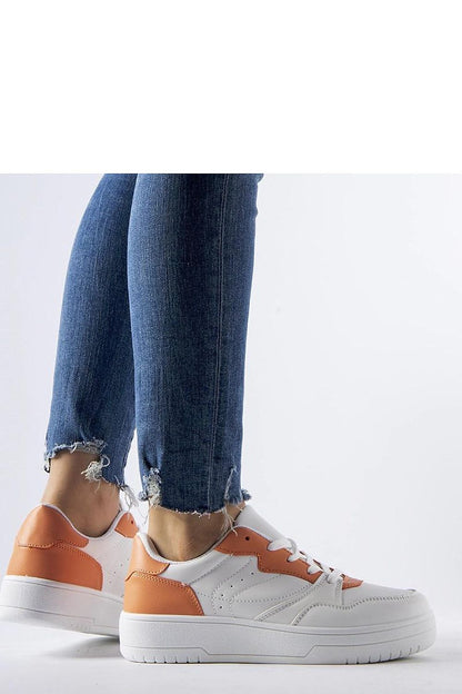   Białe buty z pomarańczowym akcentem Fournie - Solea 