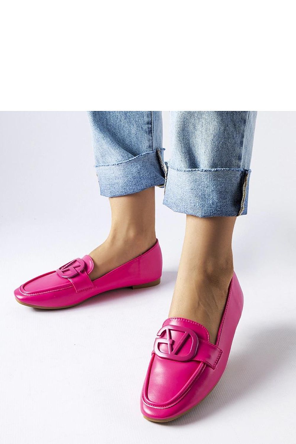   Różowe mokasyny z klamerką Delgi - Solea 