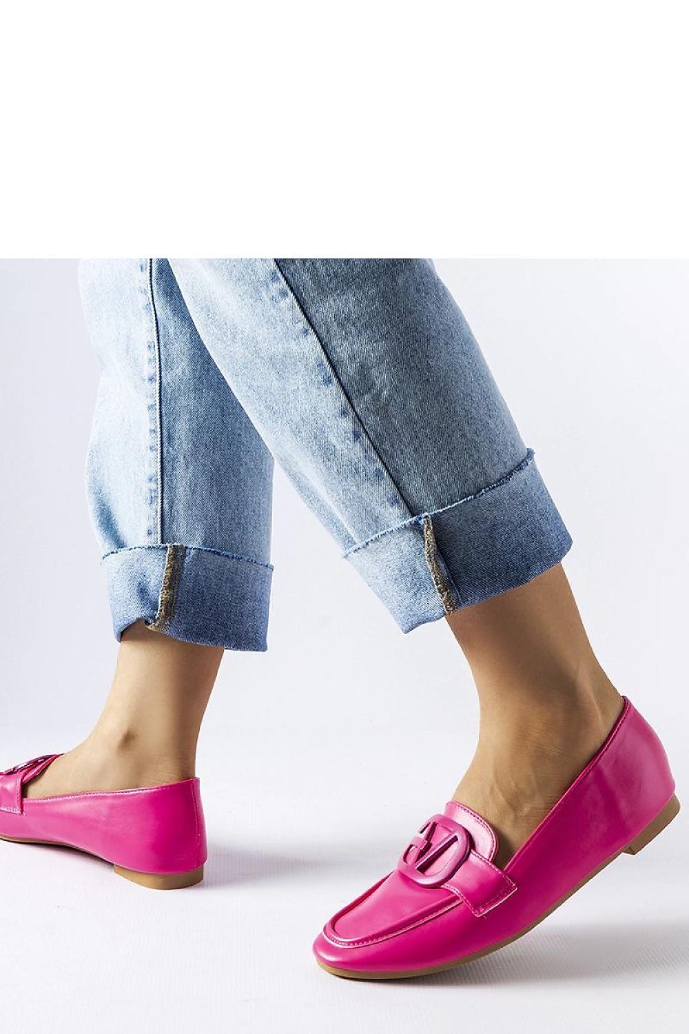   Różowe mokasyny z klamerką Delgi - Solea 