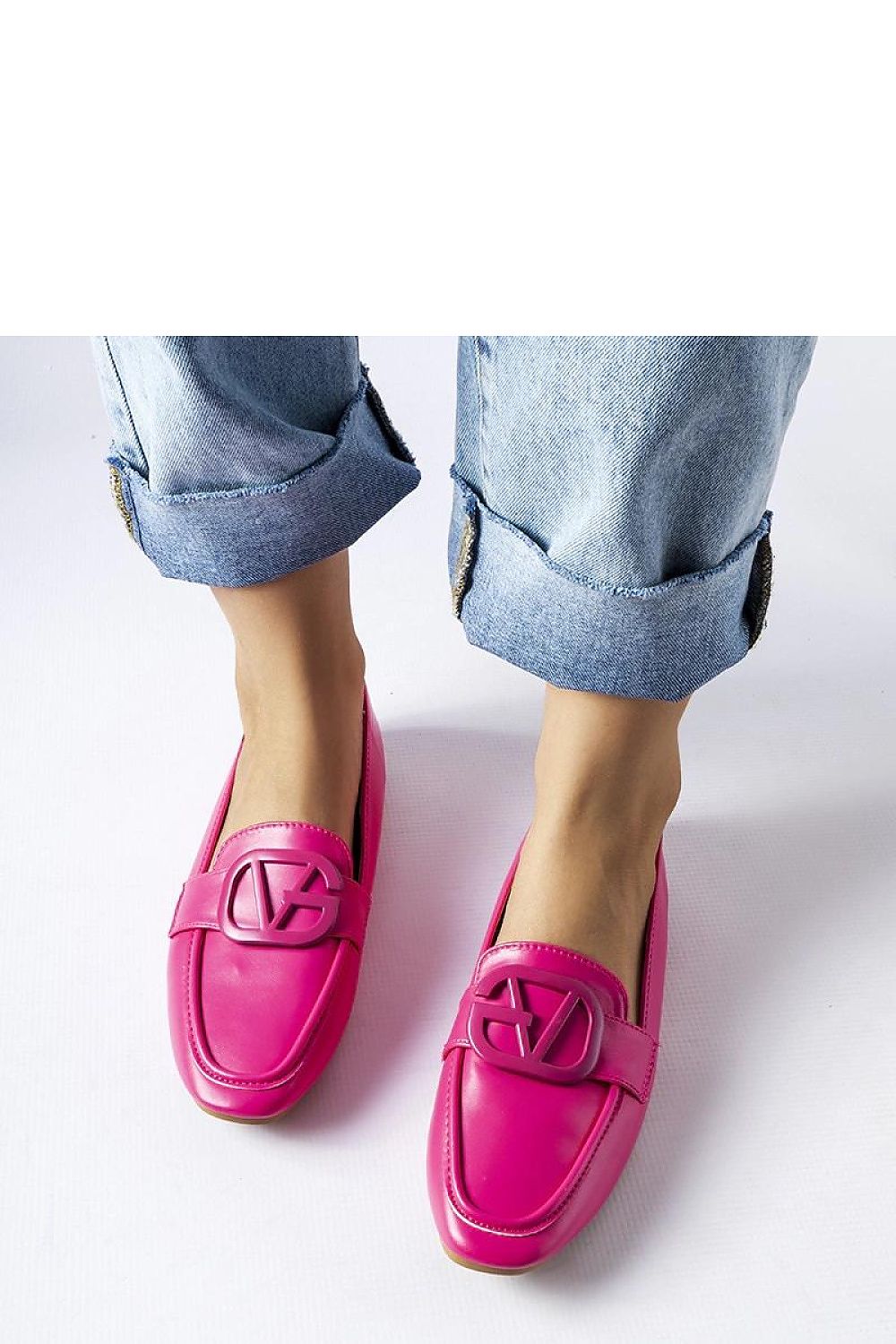   Różowe mokasyny z klamerką Delgi - Solea 